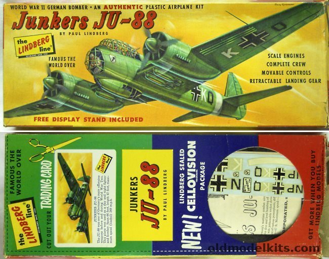 Lindberg 1/64 Junkers JU-88 Cellovision Issue, 545-98 plastic model kit